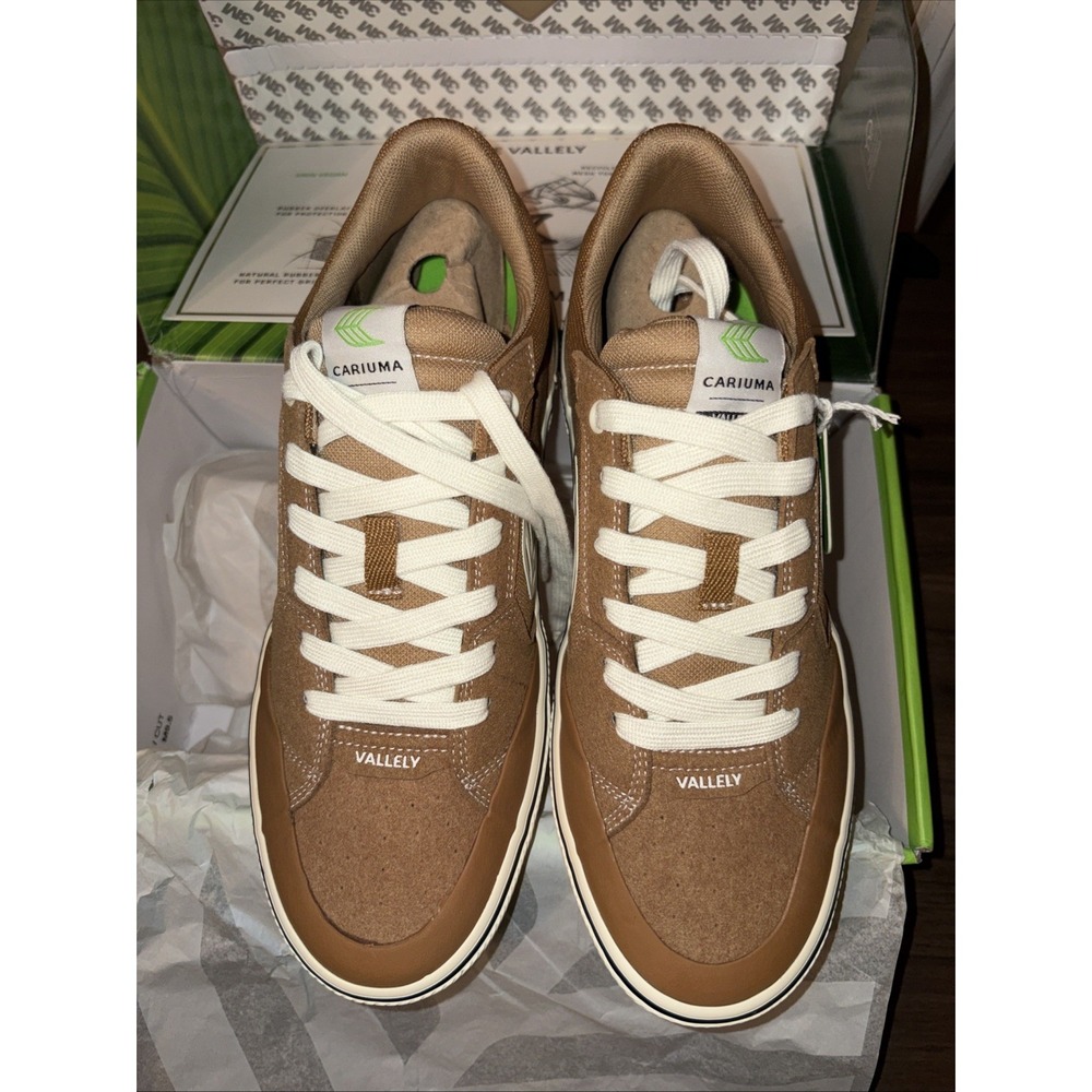 NIB Cariuma Vallely Men's 9 Women's 10.5 Camel Logo Sneaker Vegan Skate Lace Up - Picture 2 of 12